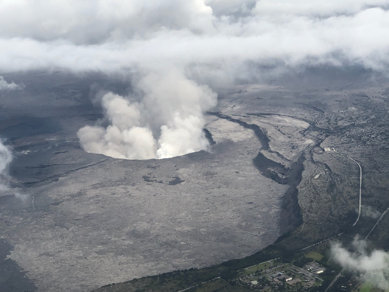 Aerial view of Kīlauea Volcano’s summit